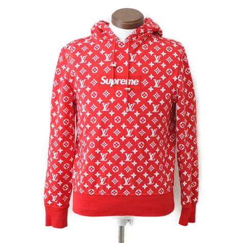 felpa supreme lv rossa|Supreme x Louis Vuitton Box Logo Felpa con cappuccio Rosso.